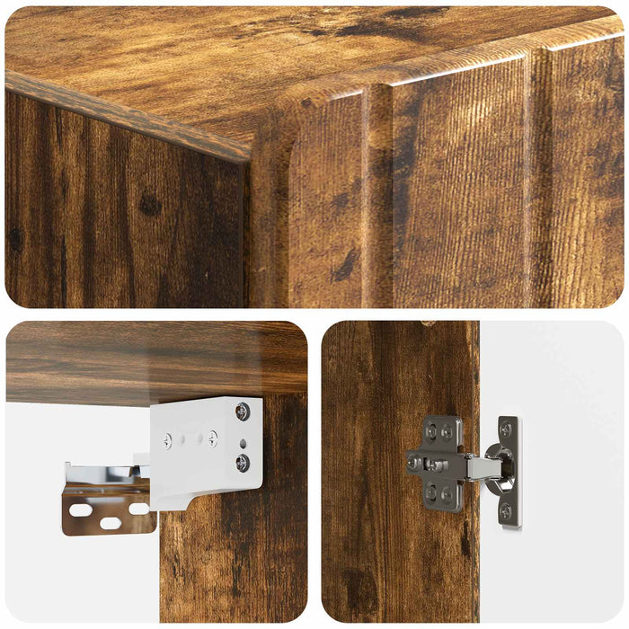 Dulap montat pe perete Stejar fumuriu 66 x 34,5 x 92 cm - WALTI WALTI
