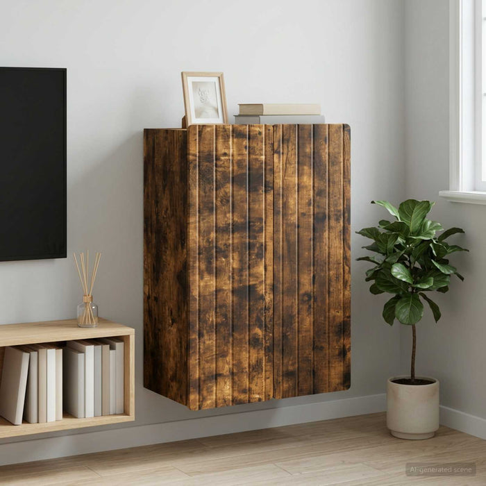Dulap montat pe perete Stejar fumuriu 66 x 34,5 x 92 cm - WALTI WALTI