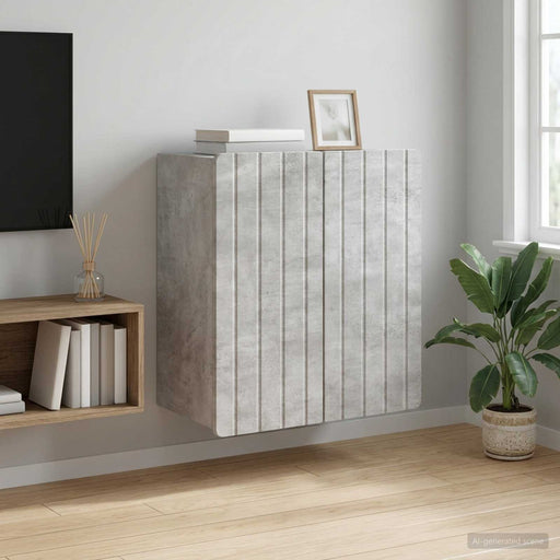 Dulap montat pe perete Gri Beton 59 x 31 x 64 cm Lemn prelucrat - WALTI WALTI
