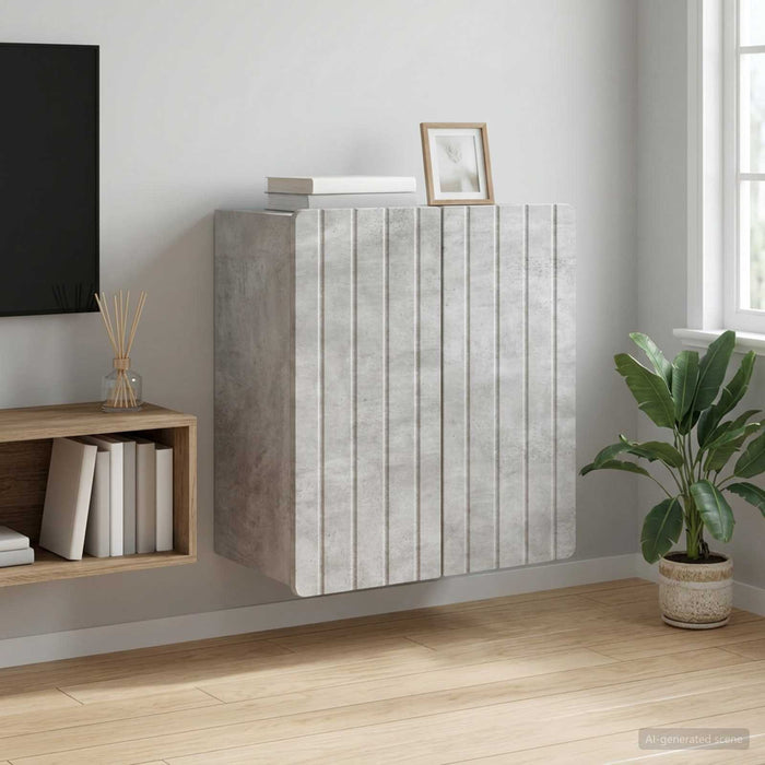 Dulap montat pe perete Gri Beton 59 x 31 x 64 cm Lemn prelucrat - WALTI WALTI