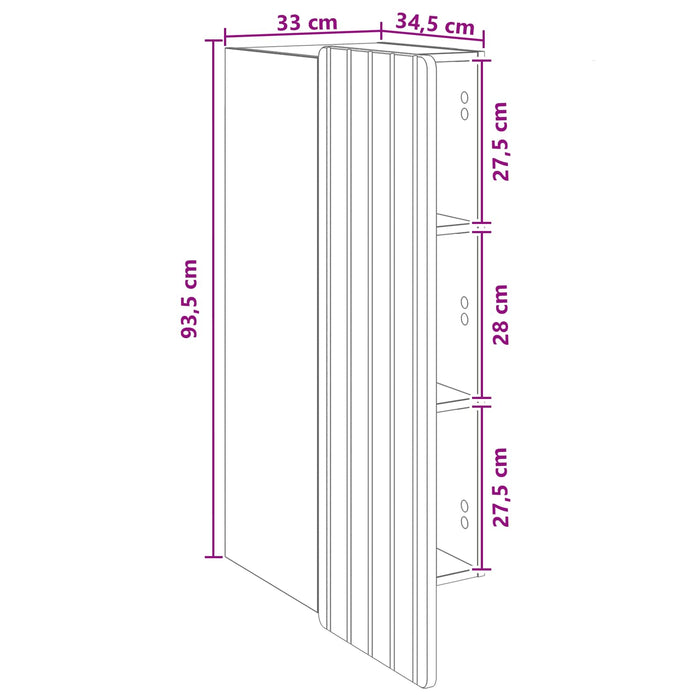 Dulap montat pe perete Alb 33 x 34,5 x 94 cm Lemn prelucrat WALTI
