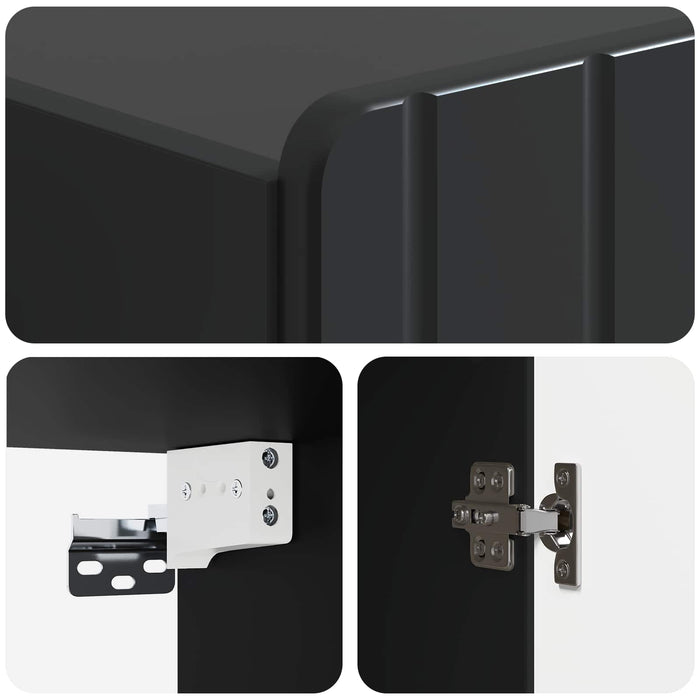 Dulap montat pe perete Negru 33 x 34,5 x 94 cm Lemn prelucrat - WALTI WALTI