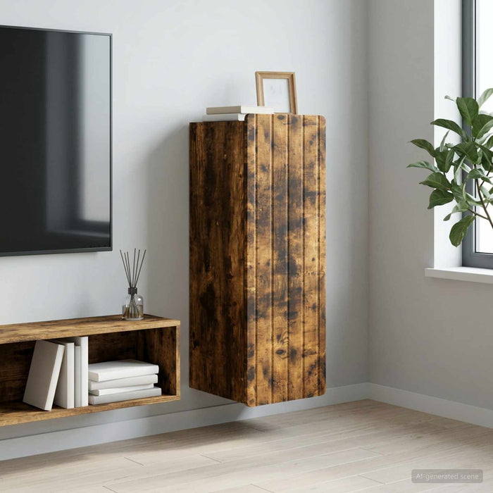 Dulap montat pe perete Stejar fumuriu 33 x 34,5 x 94 cm - WALTI WALTI