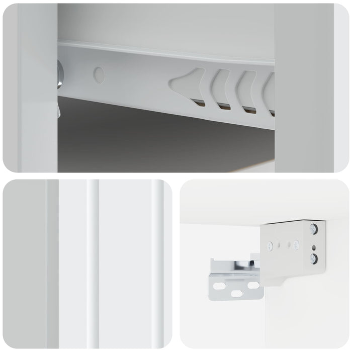 Dulap de noapte suspendat Alb 33 x 34,5 x 24 cm Lemn prelucrat - WALTI WALTI