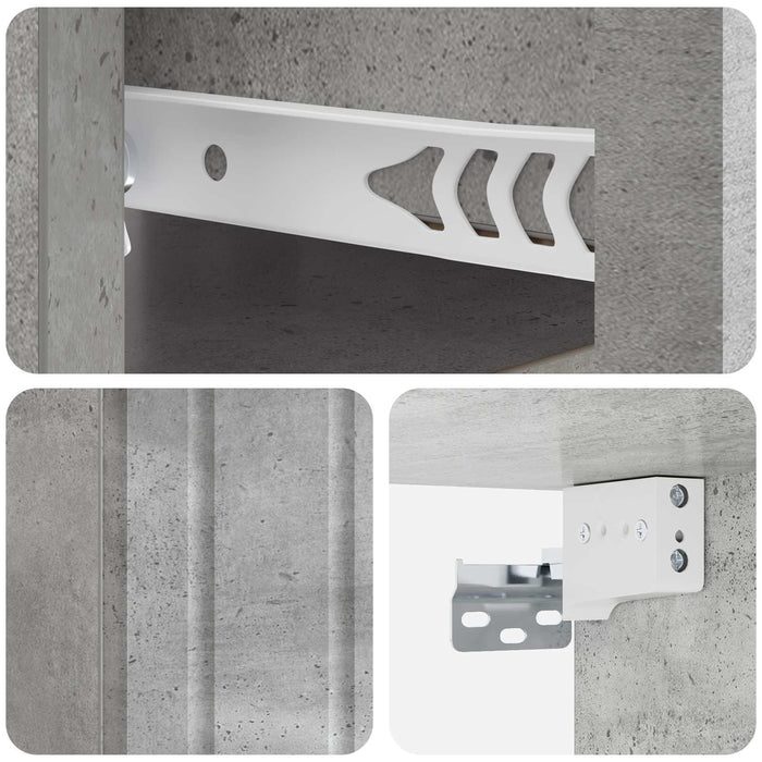 Dulap de noapte suspendat cu sertar Gri Beton 33 x 34,5 x 24 cm - WALTI WALTI