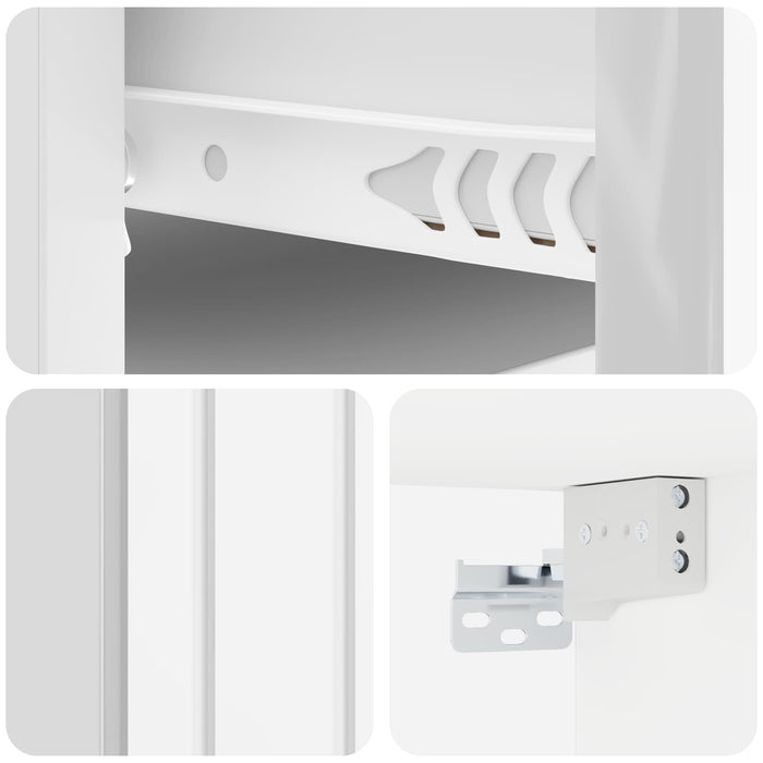 Dulap de noapte suspendat Alb foarte lucios 33 x 34,5 x 24 cm - WALTI WALTI