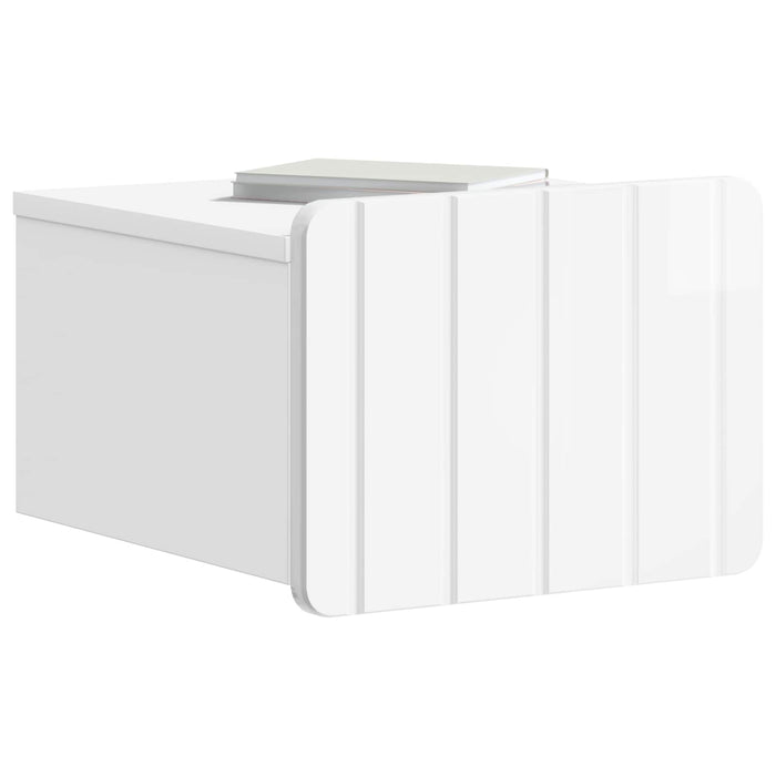 Dulap de noapte suspendat Alb foarte lucios 33 x 34,5 x 24 cm - WALTI WALTI