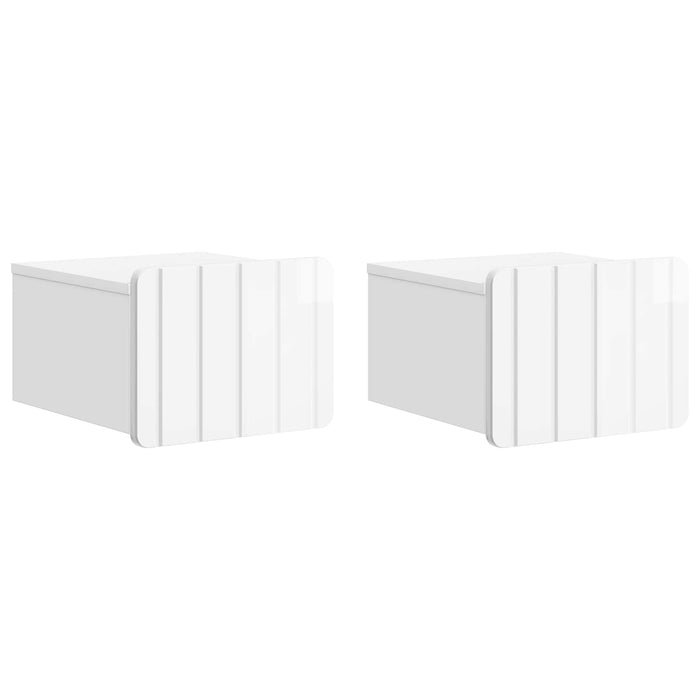 Dulap de noapte suspendat cu sertar 2 pcs Alb foarte lucios - WALTI WALTI
