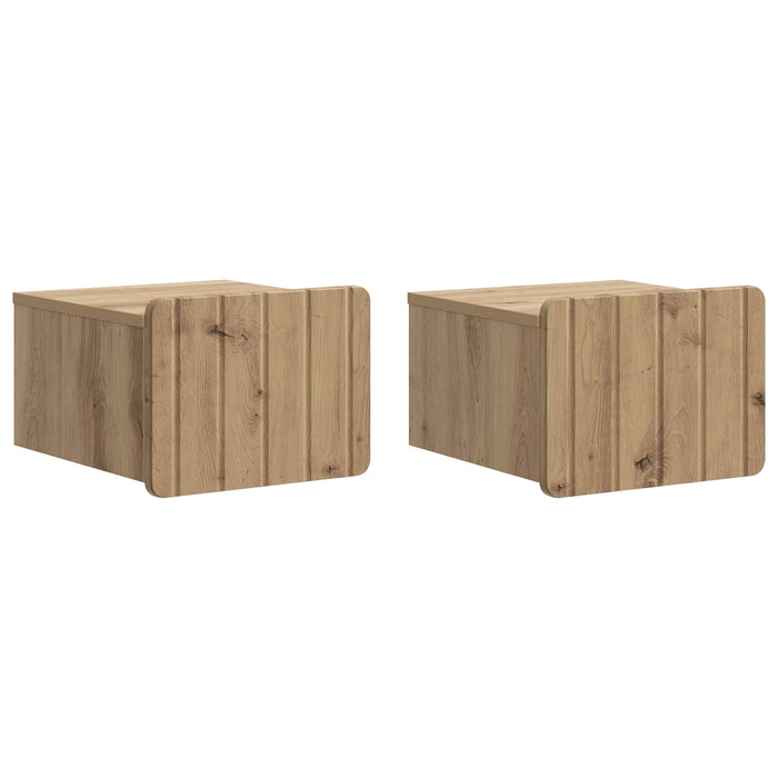 Dulap de noapte suspendat 2 pcs Stejar Artizanal Lemn prelucrat - WALTI WALTI