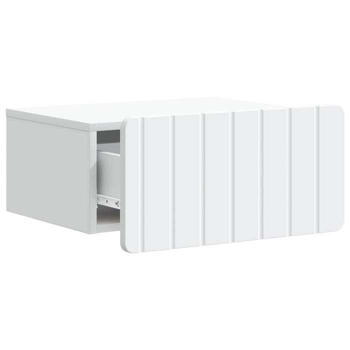 Dulap de noapte suspendat cu sertar 2 pcs Alb 49 x 34,5 x 24 cm - WALTI WALTI