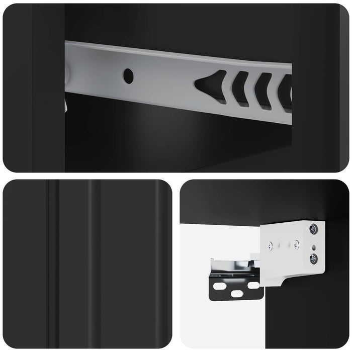 Dulap de noapte suspendat 2 pcs Negru 49 x 34,5 x 24 cm - WALTI WALTI