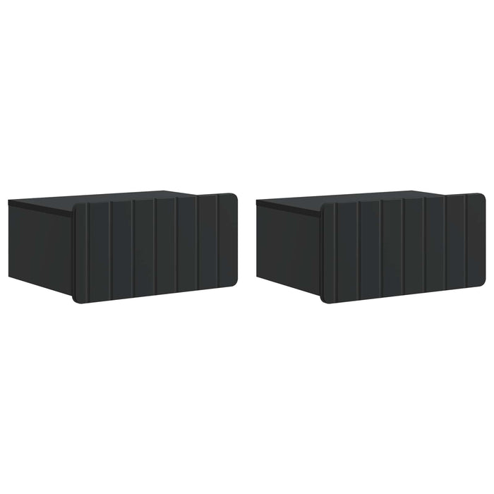 Dulap de noapte suspendat 2 pcs Negru 49 x 34,5 x 24 cm - WALTI WALTI