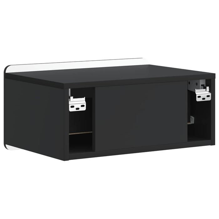 Dulap de noapte suspendat 2 pcs Negru 49 x 34,5 x 24 cm - WALTI WALTI