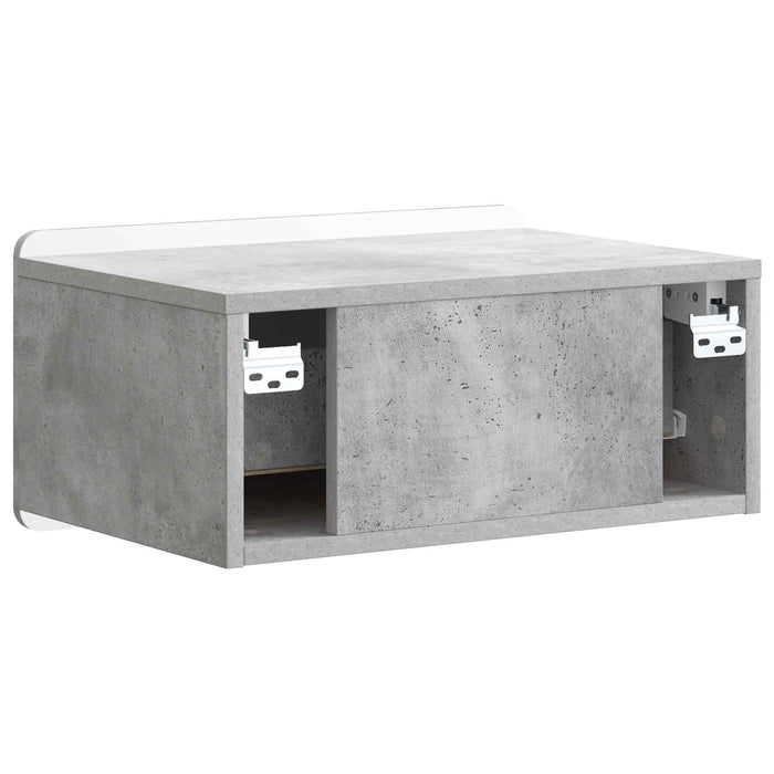 Dulap de noapte suspendat cu sertar Gri Beton 49 x 34,5 x 24 cm - WALTI WALTI