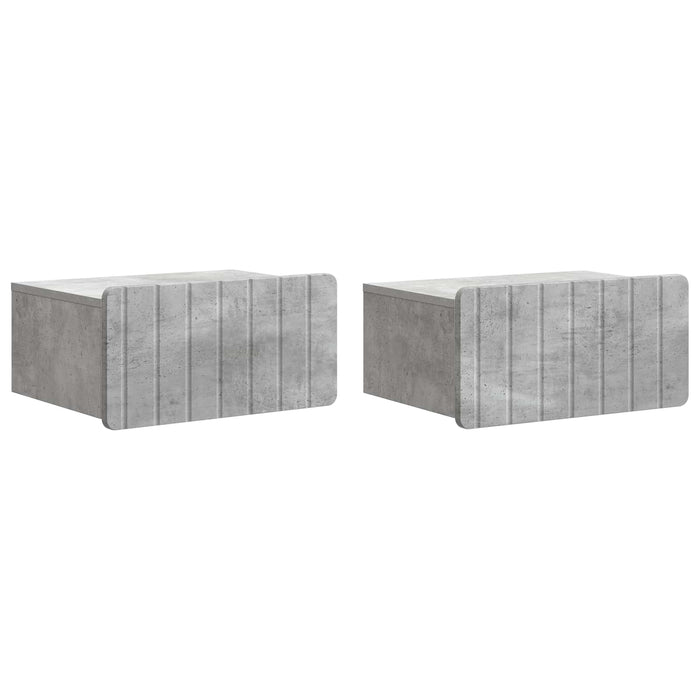 Dulap de noapte suspendat 2 pcs Gri Beton 49 x 34,5 x 24 cm - WALTI WALTI