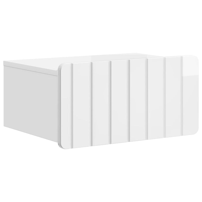Dulap de noapte suspendat Alb foarte lucios 49 x 34,5 x 24 cm - WALTI WALTI