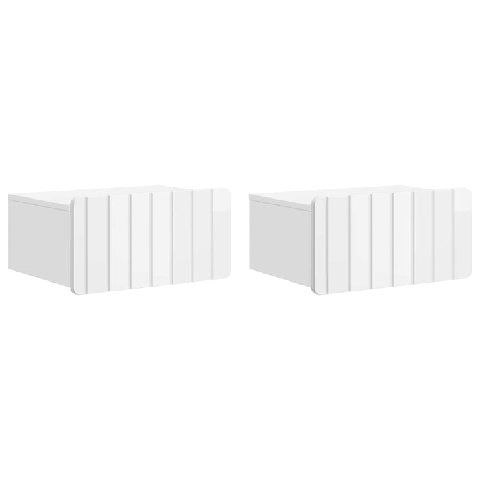 Dulap de noapte suspendat cu sertar 2 pcs Alb foarte lucios - WALTI WALTI