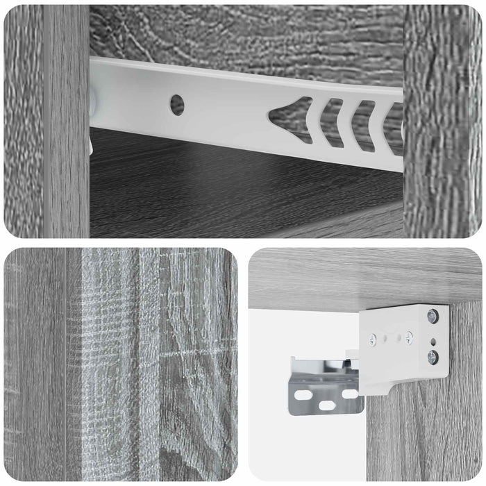 Dulap de noapte suspendat 2 pcs Sonoma gri 49 x 34,5 x 24 cm - WALTI WALTI