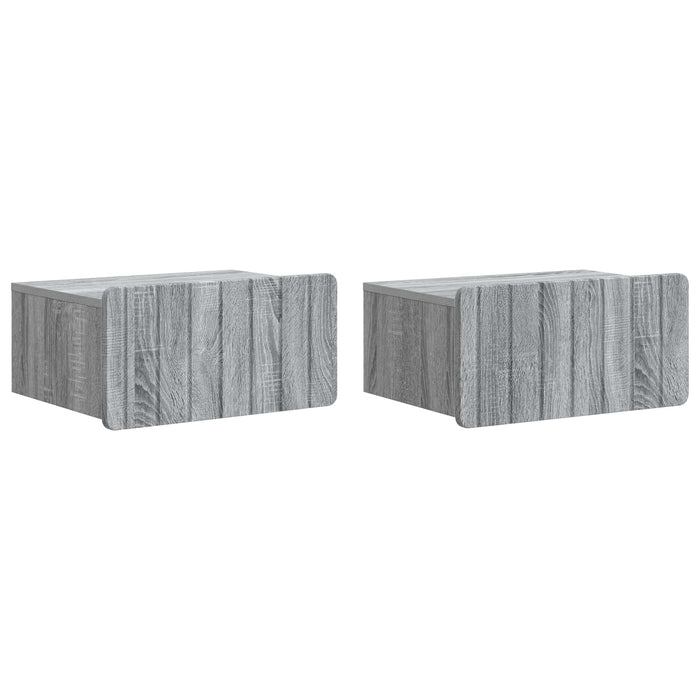 Dulap de noapte suspendat 2 pcs Sonoma gri 49 x 34,5 x 24 cm - WALTI WALTI