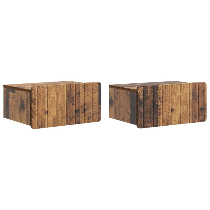 Dulap de noapte suspendat 2 pcs Lemn vechi 49 x 34,5 x 24 cm - WALTI WALTI