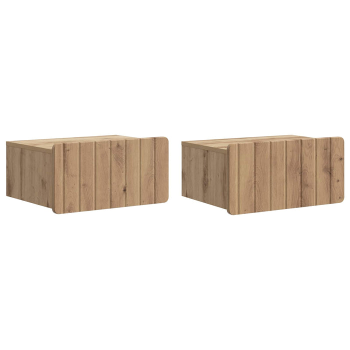 Dulap de noapte suspendat 2 pcs Stejar Artizanal Lemn prelucrat - WALTI WALTI