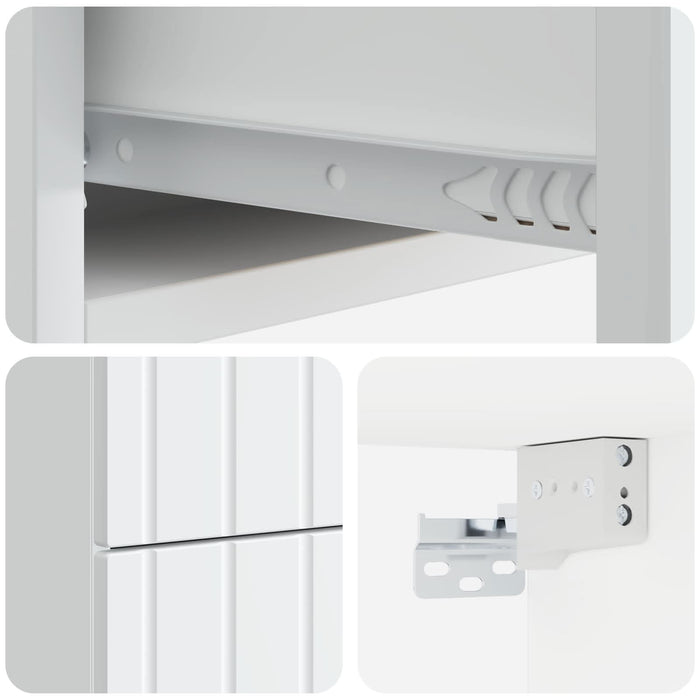 Dulap de noapte suspendat cu sertar 2 pcs Alb 33 x 34,5 x 43 cm - WALTI WALTI