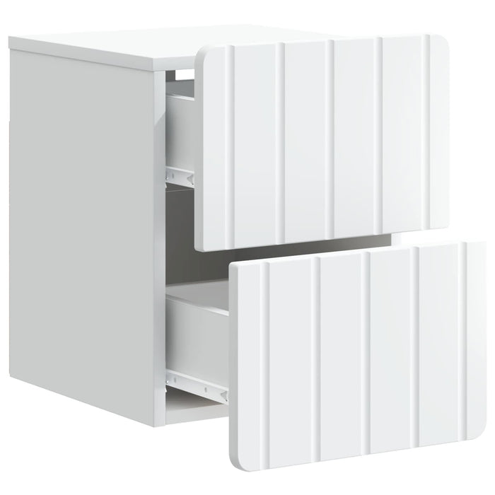 Dulap de noapte suspendat cu sertar 2 pcs Alb 33 x 34,5 x 43 cm - WALTI WALTI