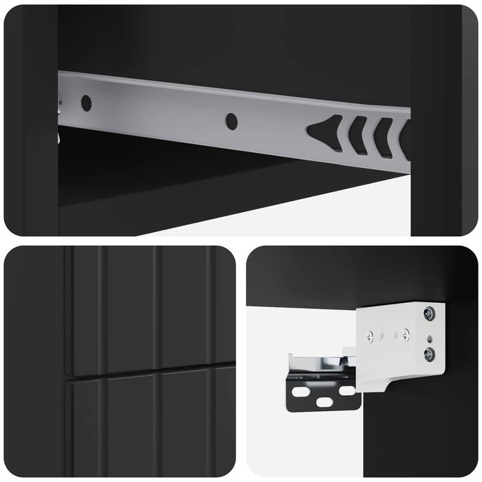 Dulap de noapte suspendat 2 pcs Negru 33 x 34,5 x 43 cm - WALTI WALTI