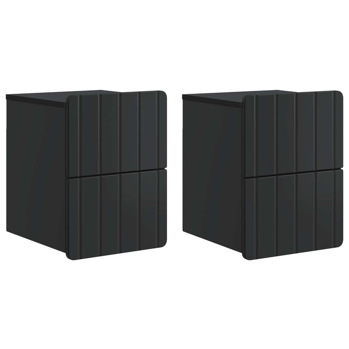 Dulap de noapte suspendat 2 pcs Negru 33 x 34,5 x 43 cm - WALTI WALTI
