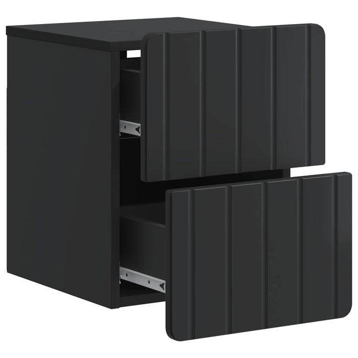 Dulap de noapte suspendat 2 pcs Negru 33 x 34,5 x 43 cm - WALTI WALTI
