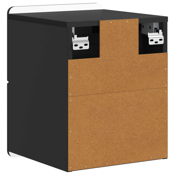 Dulap de noapte suspendat 2 pcs Negru 33 x 34,5 x 43 cm - WALTI WALTI