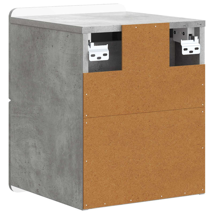 Dulap de noapte suspendat cu sertar Gri Beton 33 x 34,5 x 43 cm - WALTI WALTI