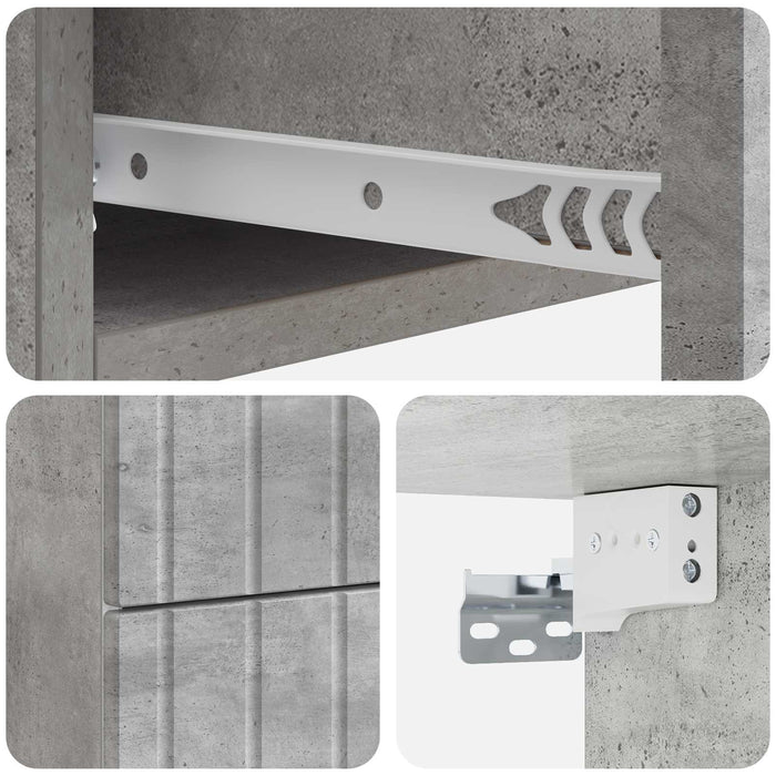 Dulap de noapte suspendat 2 pcs Gri Beton 33 x 34,5 x 43 cm - WALTI WALTI