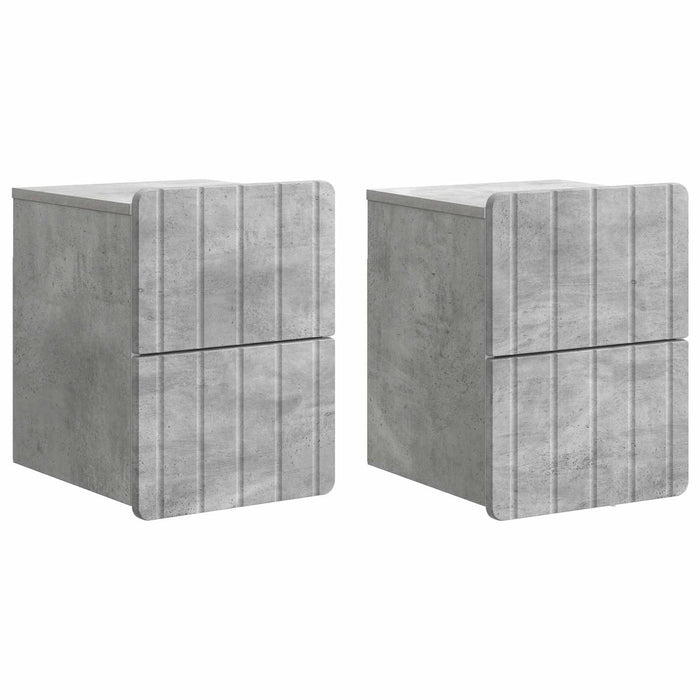 Dulap de noapte suspendat 2 pcs Gri Beton 33 x 34,5 x 43 cm - WALTI WALTI