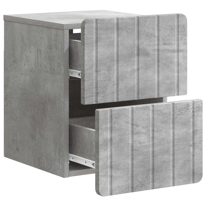 Dulap de noapte suspendat 2 pcs Gri Beton 33 x 34,5 x 43 cm - WALTI WALTI