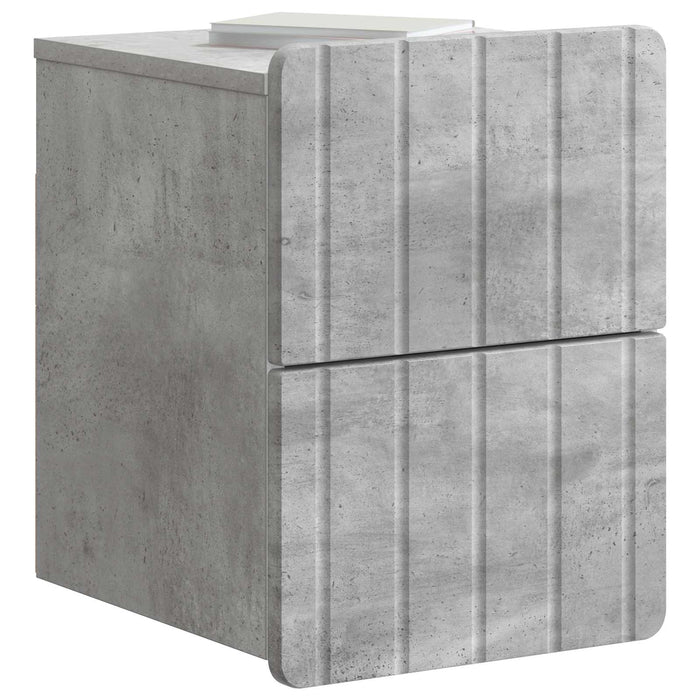 Dulap de noapte suspendat 2 pcs Gri Beton 33 x 34,5 x 43 cm - WALTI WALTI