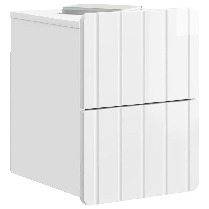 Dulap de noapte suspendat Alb foarte lucios 33 x 34,5 x 43 cm - WALTI WALTI
