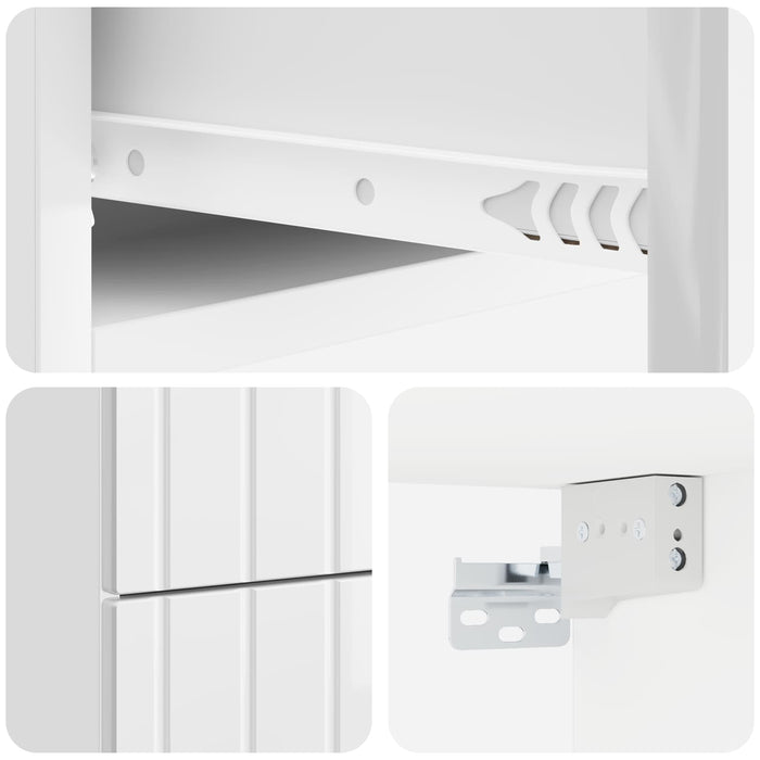 Dulap de noapte suspendat cu sertar 2 pcs Alb foarte lucios - WALTI WALTI