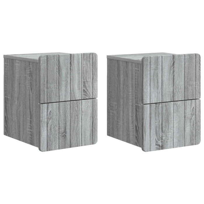 Dulap de noapte suspendat 2 pcs Sonoma gri 33 x 34,5 x 43 cm - WALTI WALTI