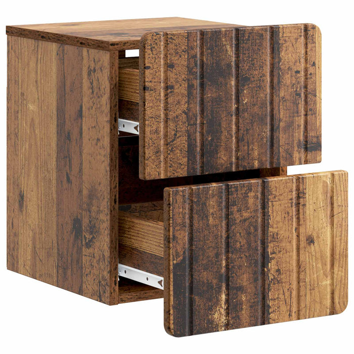 Dulap de noapte suspendat 2 pcs Lemn vechi 33 x 34,5 x 43 cm - WALTI WALTI
