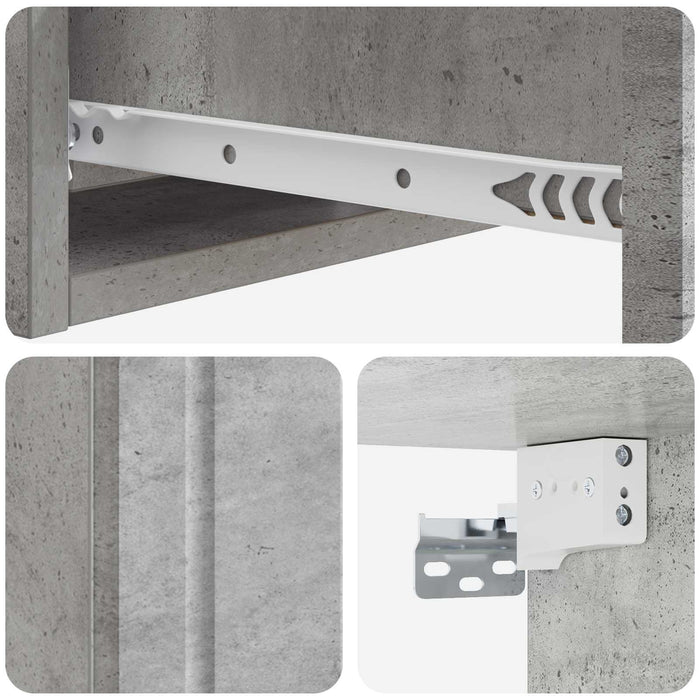 Masă laterală montată pe perete Gri Beton 59 x 34,5 x 17 cm - WALTI WALTI