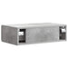 Masă laterală montată pe perete Gri Beton 59 x 34,5 x 17 cm - WALTI WALTI