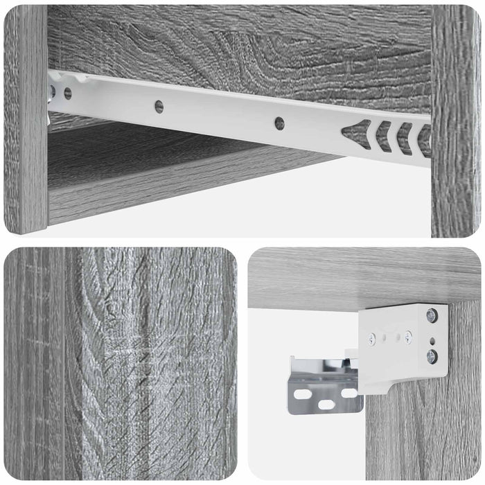 Masă laterală montată pe perete Sonoma gri 59 x 34,5 x 17 cm - WALTI WALTI