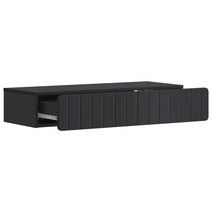 Masă laterală montată pe perete Negru 87,5 x 34,5 x 17 cm - WALTI WALTI