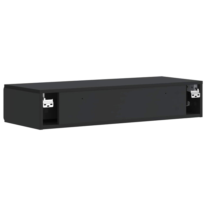 Masă laterală montată pe perete Negru 87,5 x 34,5 x 17 cm - WALTI WALTI