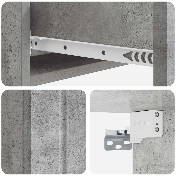 Masă laterală montată pe perete Gri Beton 87,5 x 34,5 x 17 cm - WALTI WALTI