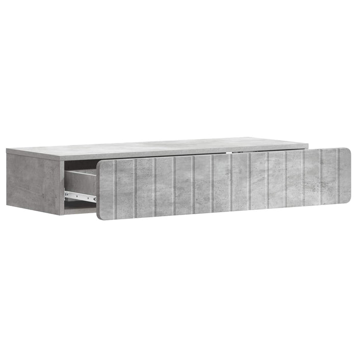 Masă laterală montată pe perete Gri Beton 87,5 x 34,5 x 17 cm - WALTI WALTI