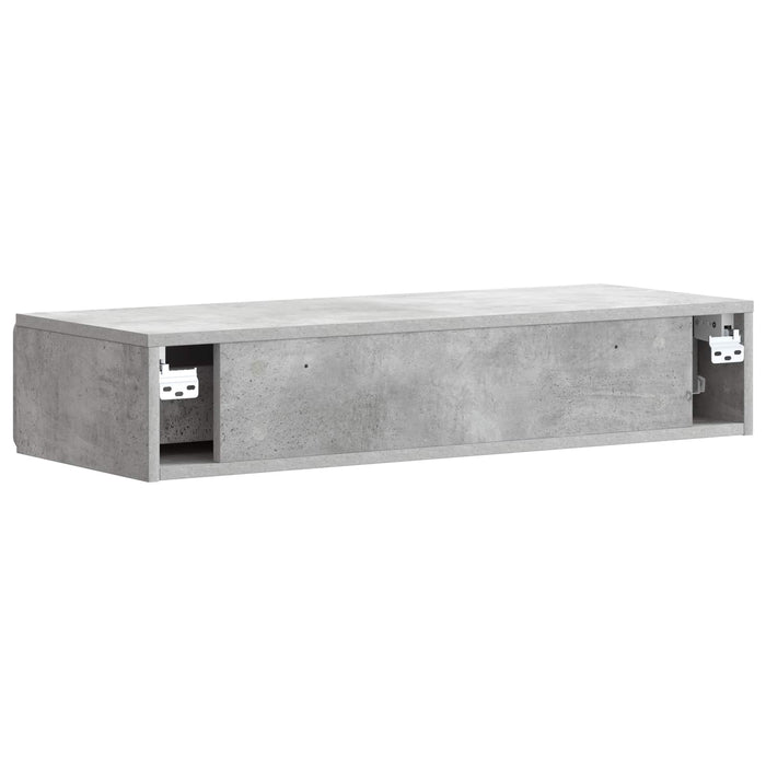 Masă laterală montată pe perete Gri Beton 87,5 x 34,5 x 17 cm - WALTI WALTI