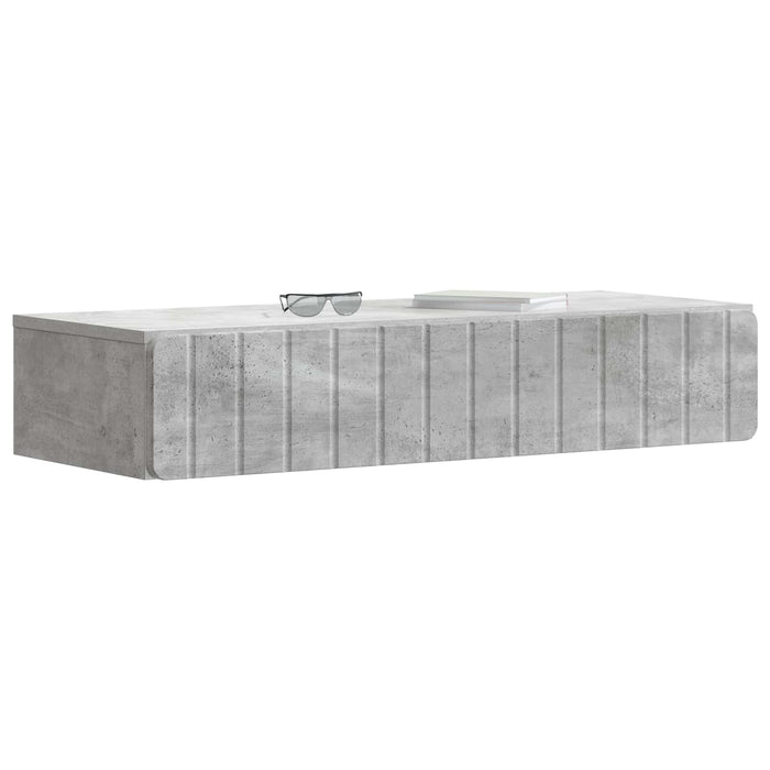 Masă laterală montată pe perete Gri Beton 87,5 x 34,5 x 17 cm - WALTI WALTI