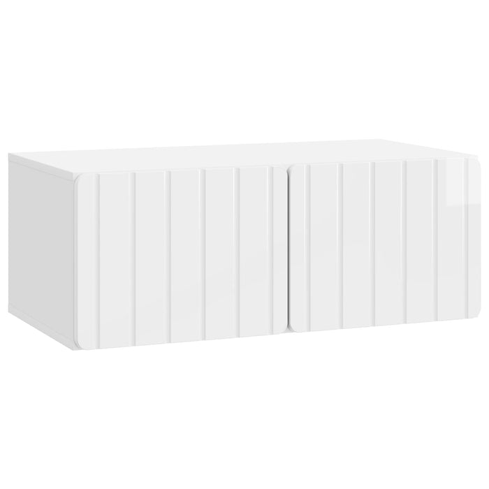 Oglindă TV montată pe perete Alb foarte lucios Lemn prelucrat - WALTI WALTI
